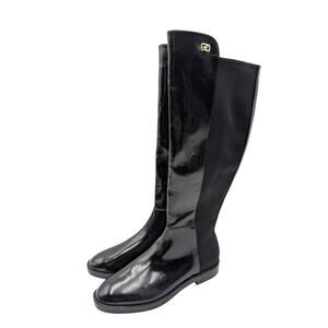 Aerosoles Trapani Knee High Boots Round Toe Women's Black Size US7M EU37.5